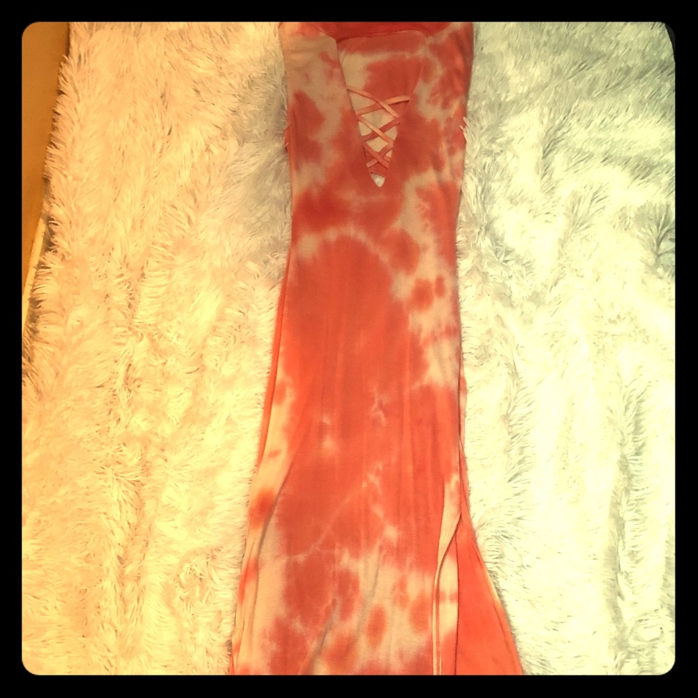 Dye coral dress